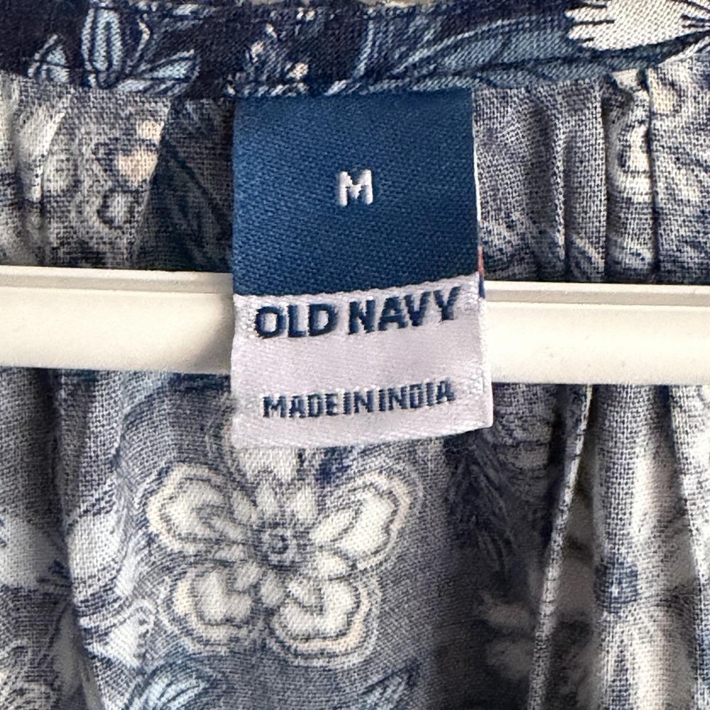 Old Navy Floral Maxi Dress Women's Medium BluePuff Sleeve Boho Cottagecore NWT - Picture 13 of 15